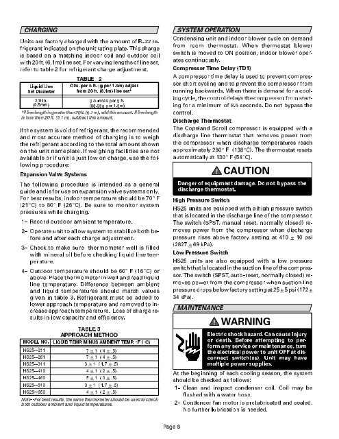 INSTALLATION INSTRUCTIONS HS25 SERIES UNITS - Lennox