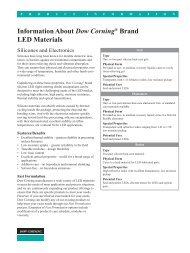 Information About Dow CorningÂ® Brand LED Materials