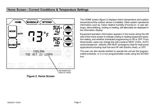 ComfortSense 7000 Thermostat Homeowners Manual - Lennox