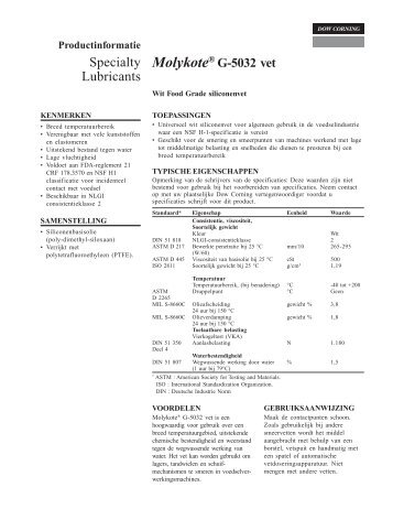 Molykote G-5032 Technische beschrijving (pdf) - Mavom