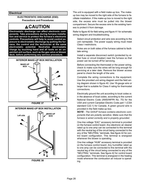 INSTALLATION INSTRUCTIONS - Lennox