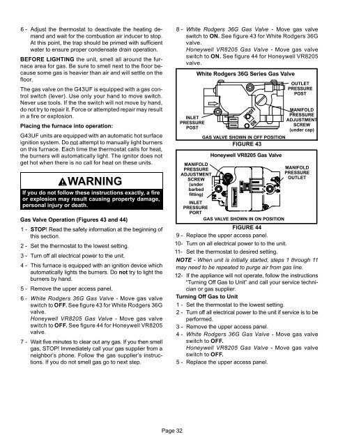 INSTALLATION INSTRUCTIONS - Lennox