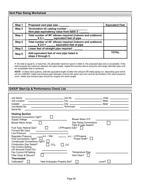 INSTALLATION INSTRUCTIONS - Lennox