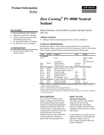 Dow CorningÂ® PV-8080 Neutral Sealant - Mavom