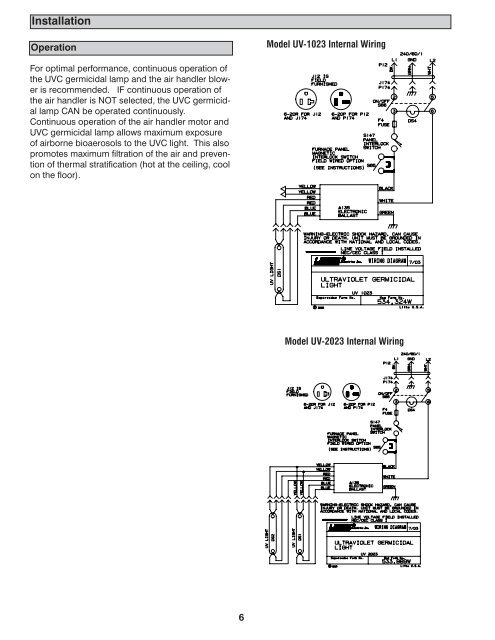 Germicidal Lights Manual - Lennox