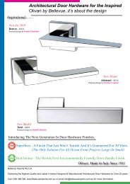 Architectural Door Hardware for the Inspired ... - Bellevue Imports