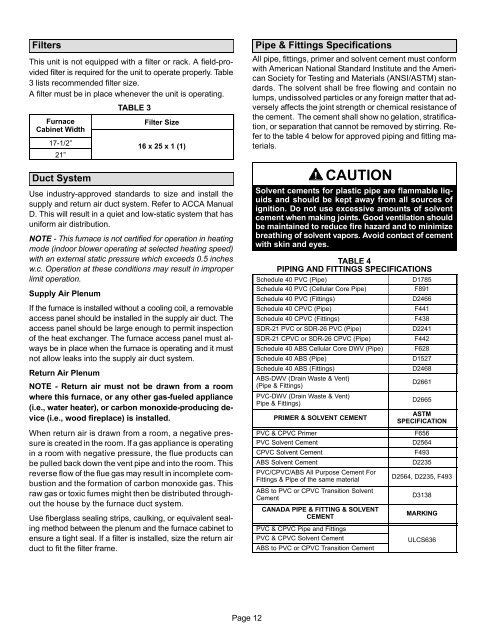 ML193DF Gas Furnace Installation Manual - Lennox