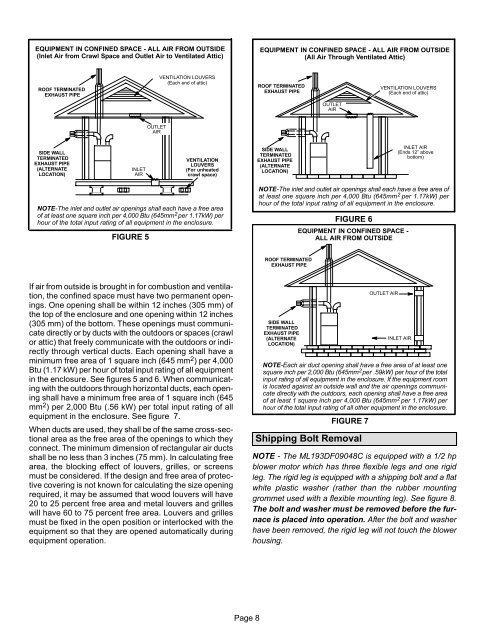 ML193DF Gas Furnace Installation Manual - Lennox