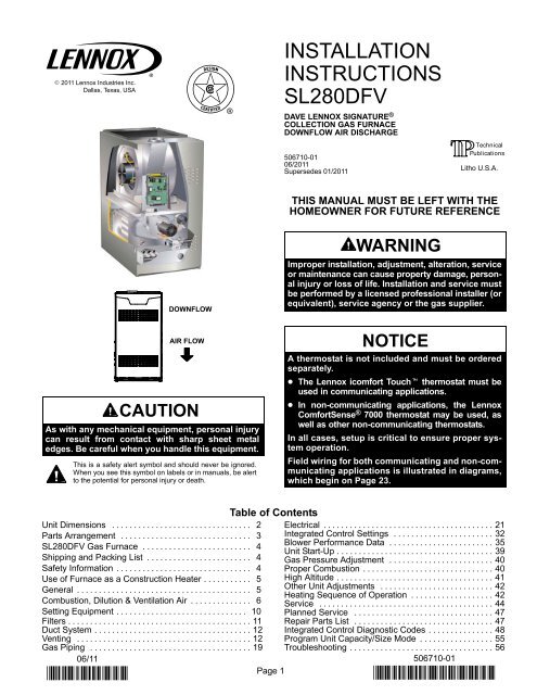 Sl280dfv Gas Furnace Installation