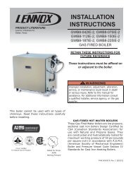 GWB8-IE Boiler Installation Manual - Lennox