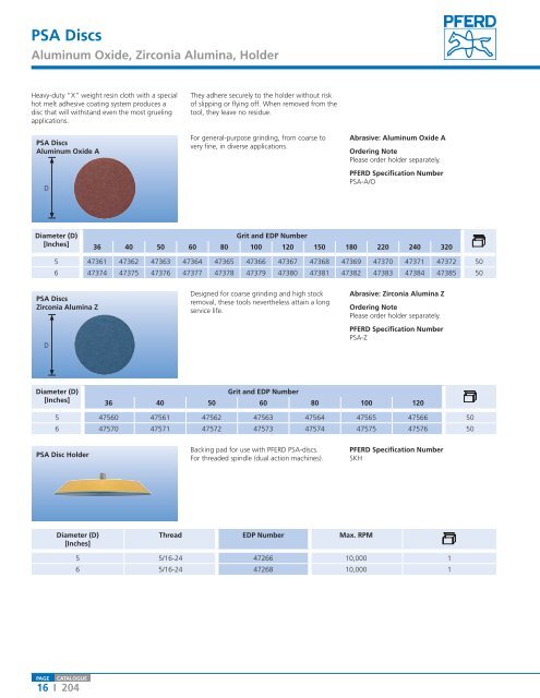 Coated and Non-Woven Abrasives - Pferd