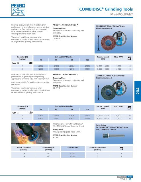 Coated and Non-Woven Abrasives - Pferd