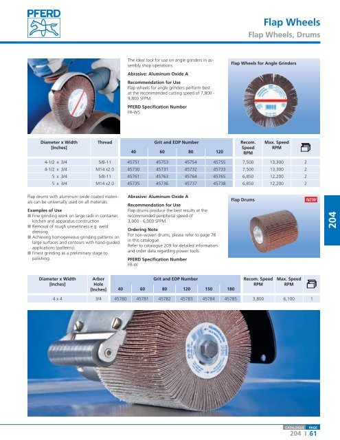 Coated and Non-Woven Abrasives - Pferd