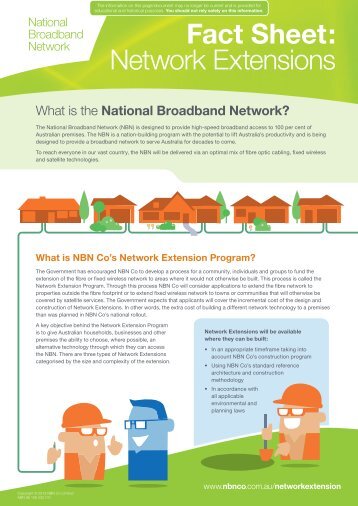 Network extension fact sheet - NBN Co