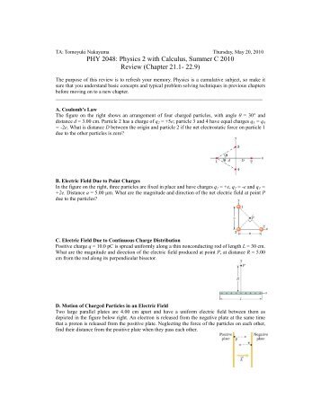 PHY 2048: Physics 2 with Calculus, Summer C 2010 Review ...