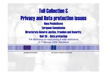 Toll Collection & Privacy and Data protection issues - Racc