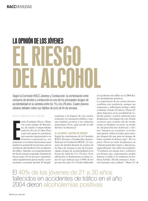 JÃ³venes y alcohol JÃ³venes y alcohol - Racc