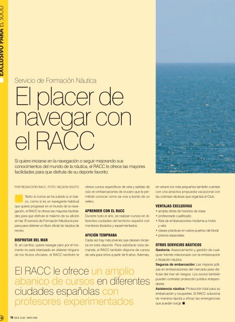 Quiere aprender a navegar? - Racc