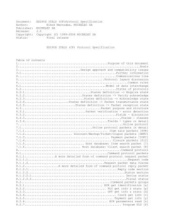 Document: EDIPOS ITALY (CF)Protocol Specification Author: Nikos ...