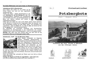 Protestantischer Potzbergbote - Gemeinde Matzenbach