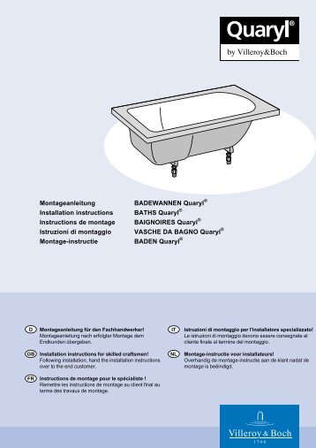 Montageanleitung BADEWANNEN Quaryl Installation instructions ...