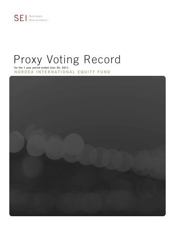 Proxy Voting Record - SEI