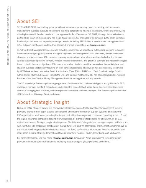 Regulated Alternative Funds: The New Conventional - SEI