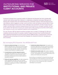 outsourcing services for institutional and private client accounts - SEI