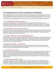 The Eight Most Common Distribution Missteps - SEI