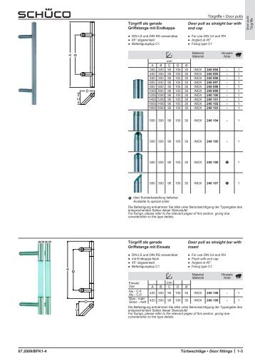 Türgriffe​•​Door pulls 07.2009/BFK1-4 Türbeschläge​•​Door ...