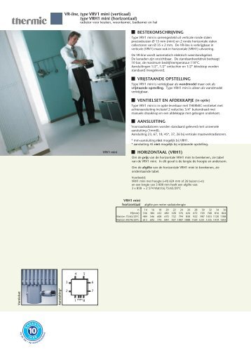 VR-line, type VRV1 mini (verticaal) type VRH1 mini ... - Thermic