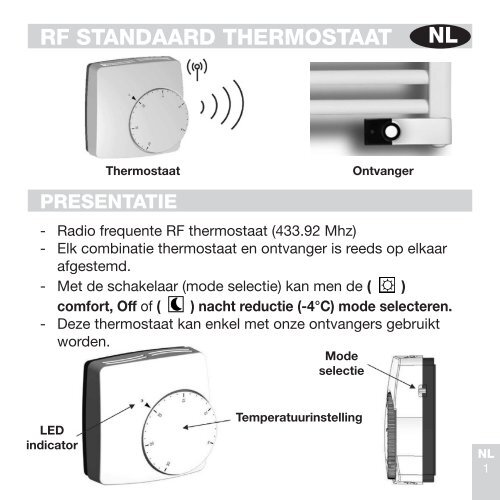 Gebrauchsanweisung Standard-Thermostat - Vasco