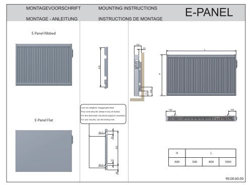 Instructions de montage E-Panel horizontal - Thermic