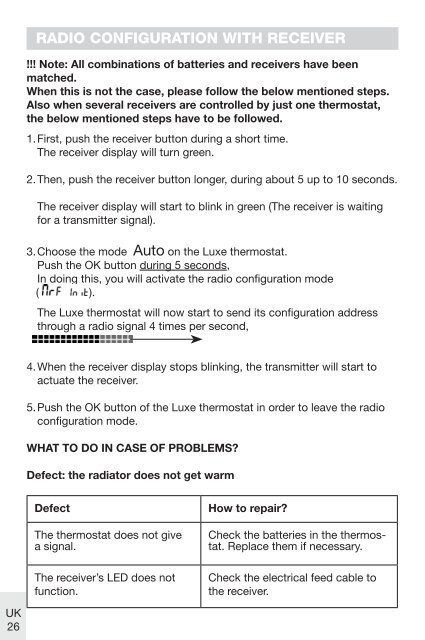 Manual del usuario termostato de lujo - Vasco