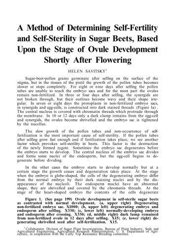 A Method of Determining Self-Fertility and Self-Sterility in Sugar ...