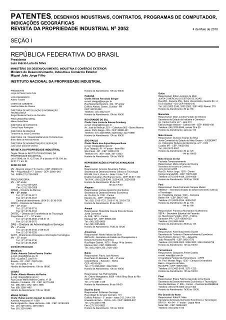 RPI 2048 de 06/04/2010 - Revista - Inpi