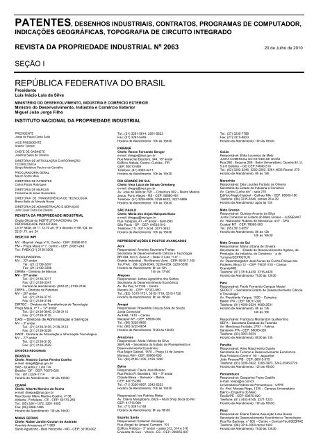 Comunicados - Revista RPI - Inpi