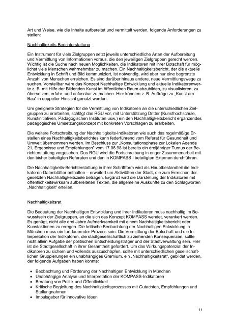 Beschlussvorlae Projekt KOMPASS - Agenda 21 in MÃ¼nchen