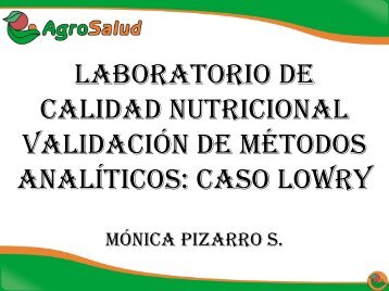 LABORATORIO DE CALIDAD NUTRICIONAL ... - AgroSalud