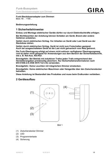 Funk-Steckdosenadapter zum Dimmen - Download - Gira
