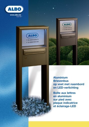 Aluminium Brievenbus op voet met naambord en LED ... - Albo