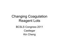 Changing Coagulation Reagent Lots