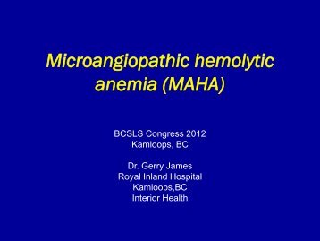 Microangiopathic hemolytic anemia