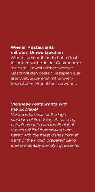 Restaurants mit dem Umweltzeichen in deutscher und englischer ...