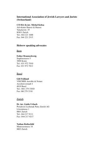 International Association of Jewish Lawyers and Jurists (Switzerland ...