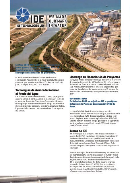 Magazine TECNOLOGIA DEL AGUA Y MEDIO AMBIENTE