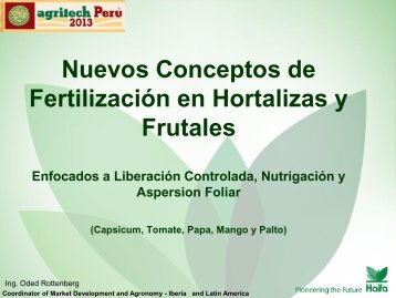 Nuevos Conceptos de FertilizaciÃ³n en Hortalizas y Frutales