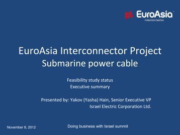 EuroAsia Interconnector Project Submarine power cable