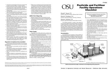 F-1012 Pesticide and Fertilizer Facility Operations Checklist