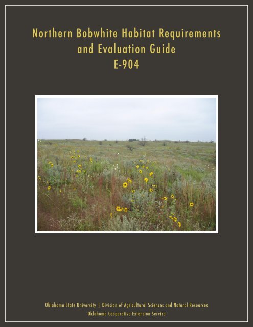 E-904 Bobwhite Quail Habitat Evaluation and Management Guide